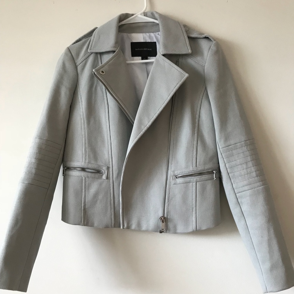 Banana republic gray Moto motorcycle jacket.